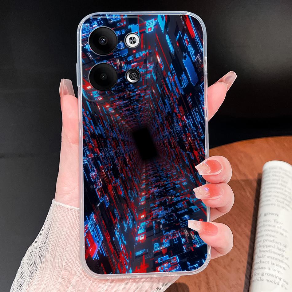 For Oppo Reno 9 Pro Plus 5G Phone Case Lovely Cartoon Soft TPU Transparent Silicone Lightweight Back Cover For Oppo Reno9 Funda