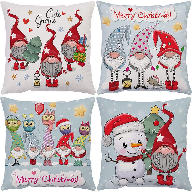 Amazon Hot Pillow Cartoon Doll Vánoční polštář Povlak na polštář Povlak na polštář na pohovku Povlak na polštář na sedák