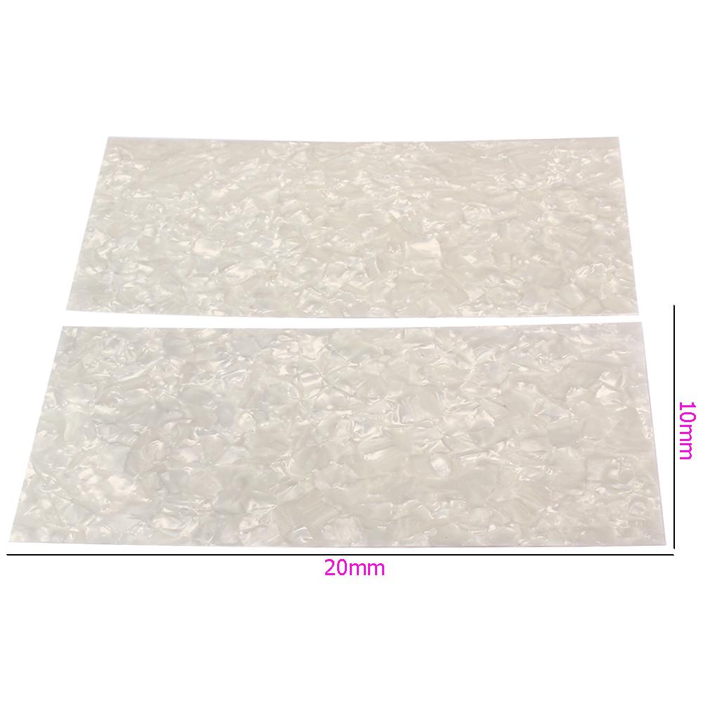 2pcs White Pearl Celluloid Guitar Head Veneers Shell Sheets Guitar Parts
