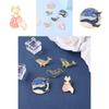 Stylish Ocean Series Cat Whale Brooch Metal Badge Unique Animal Pin For All