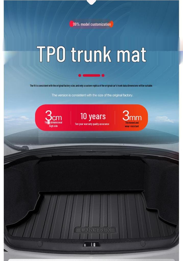 Mitsubishi Lancer EX TPE Waterproof Trunk Mat - Interior Modification Accessory