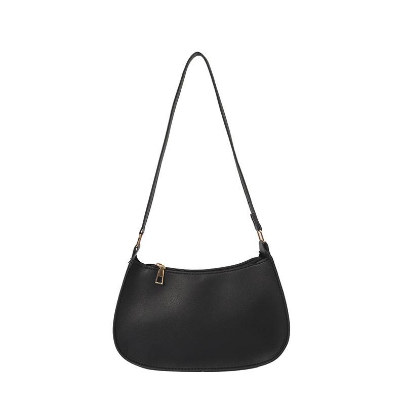 

Корейская версия однотонной женской сумки-тоут для通勤 - мягкая прочная сумка через плечо, повседневная модная шикарная сумка с чувством зрелости чёрный