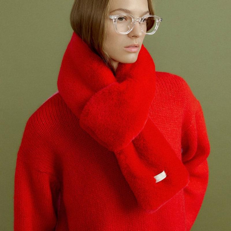 

molliolli MING fur muffler [red] OS (F)