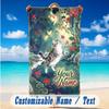 Cat Theme Beach Towel Personalized Custom Name & Text Soft Quick Dry Beach Towel for Swimming Travel