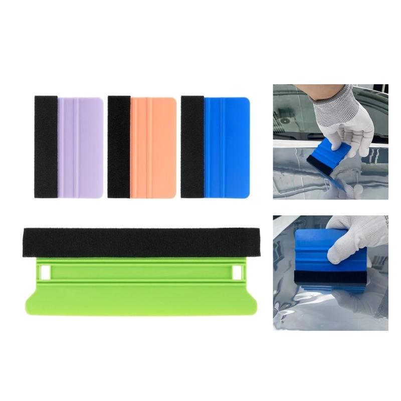 Squeegee Felt Edge for Scratch Free Application on Car Window and Smooth Surfaces Efficient Bubble Removal & Application