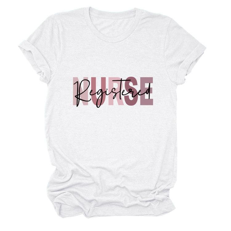 Summer Round Neck Letter Print Top Fashionable Casual Short Sleeved Women's T-shirts