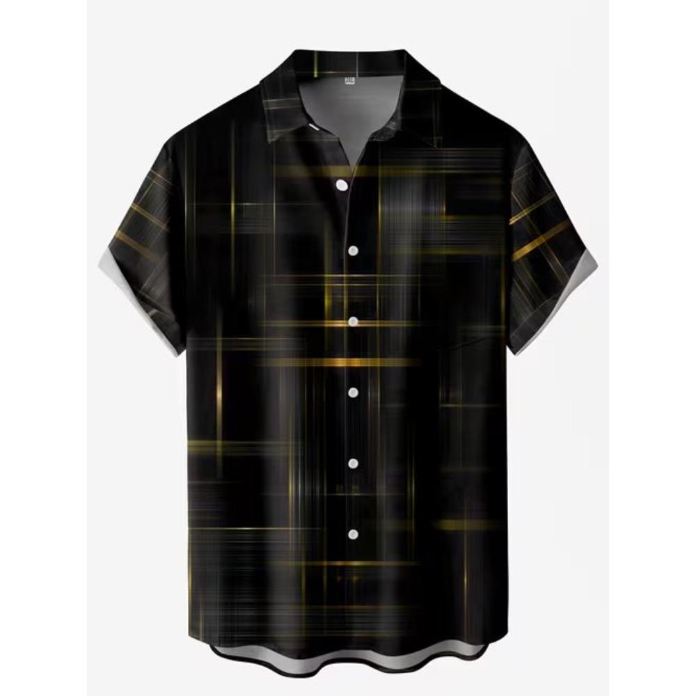 Men's Retro Fashion Pattern 3D Print Shirt Button Up Shirt Casual Shirt Summer Shirt Short Sleeve Daily Vacation Clothing