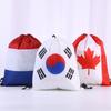Pack Of 4 Durable Polyester Drawstring Bags With Tournament Flags Football Fan Gift For Party Favors And Sports Event