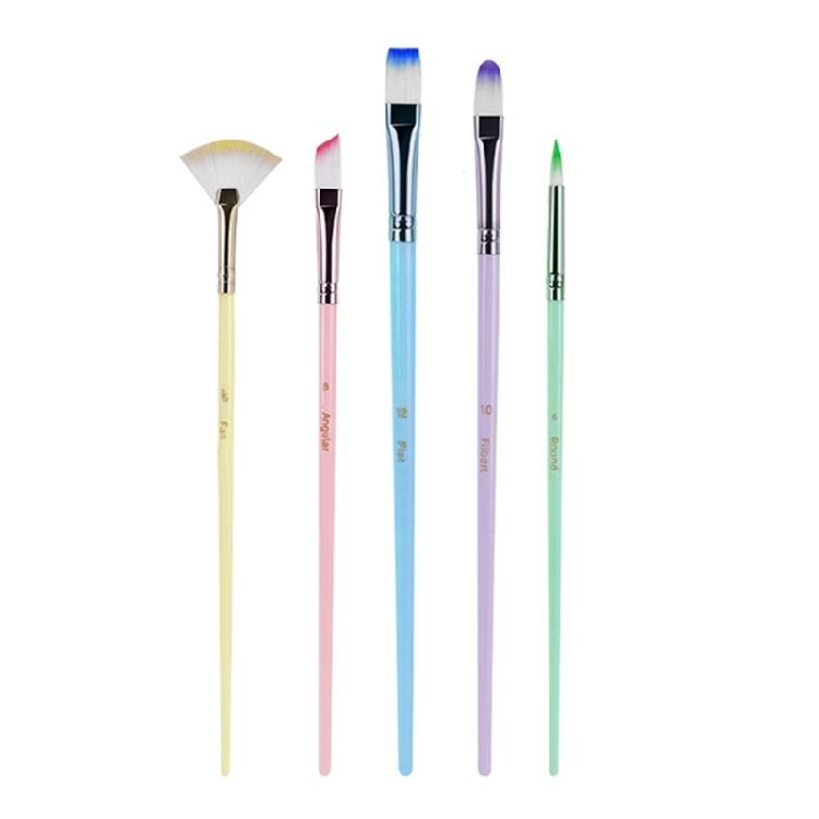 6 Pcs Watercolor Paint Brushes Set Nylon Hair Painting Brush Art Tool Drawing and Art Supplies For Creative Projects