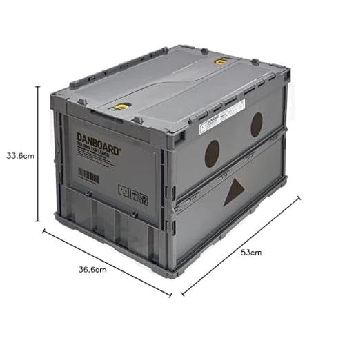 [.co.jp Exclusive] TRUSCO Nakayama TRUSCO Danbo Thin Folding Container 50L with Lock Lid Gray TR-C50B-A-DNB-GY Storage Case Storage Box