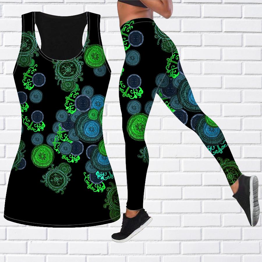 Blue Cells Print Yoga-Outfit für Damen, modische Workout-Leggings, Fitness, Sport, lässige Yoga-Hose