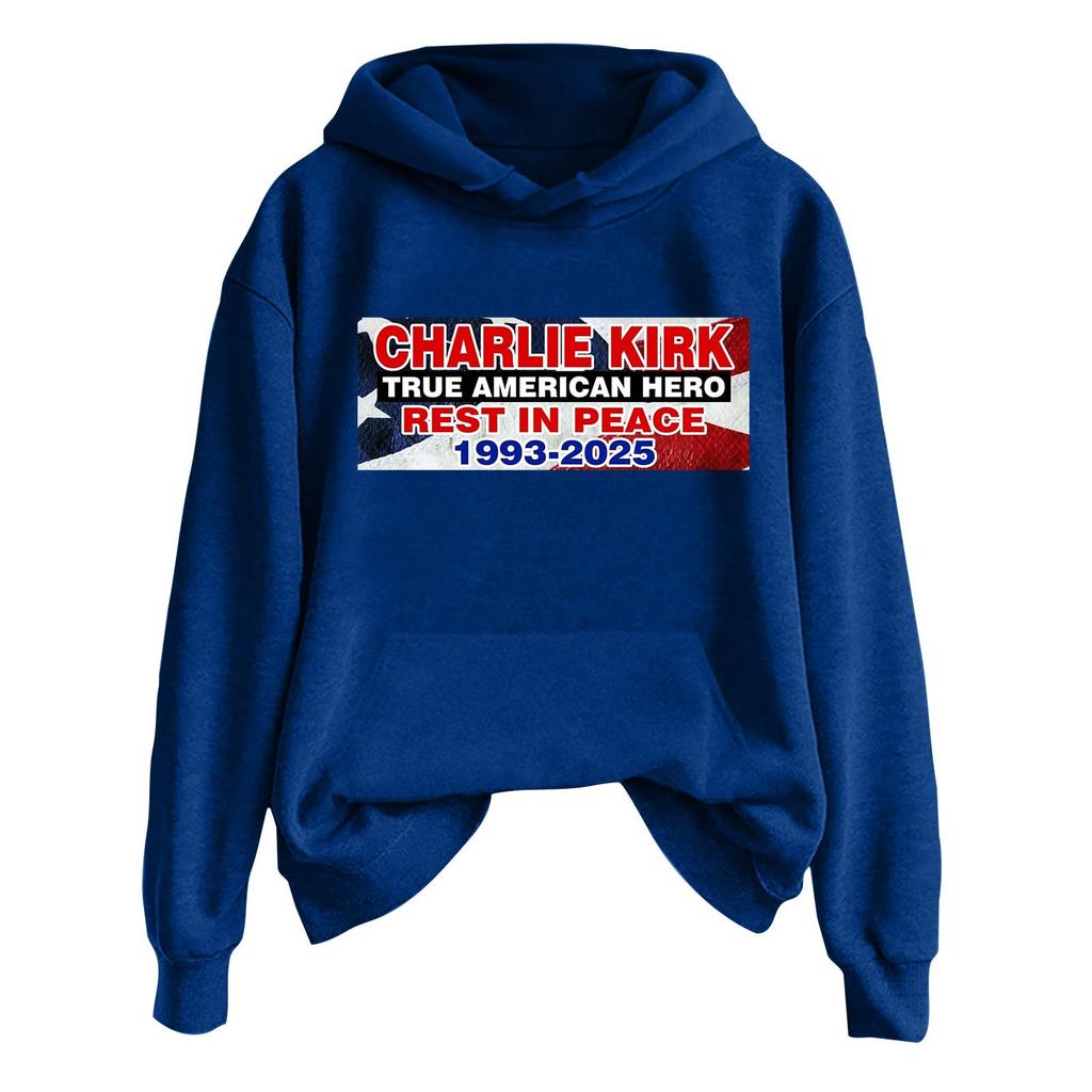 Ladies Fashion Casual Long Sleeve Printed Round Neck Hoodie Pullover Top