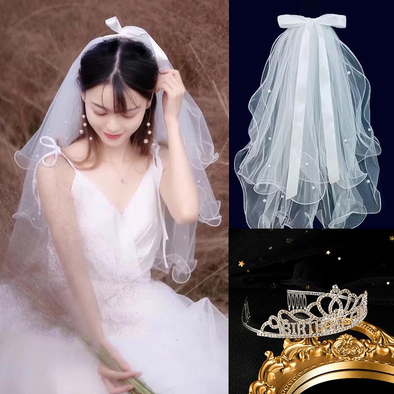 Feenwald Brautkopfschmuck Schleier Set - Perfekt für Hochzeit, Heiratsantrag oder standesamtliche Trauung.