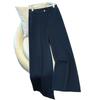 Women's Fleece-Lined Wide-Leg Pants: Solid Color, New Autumn/Winter Straight-Leg Petite Jeans.