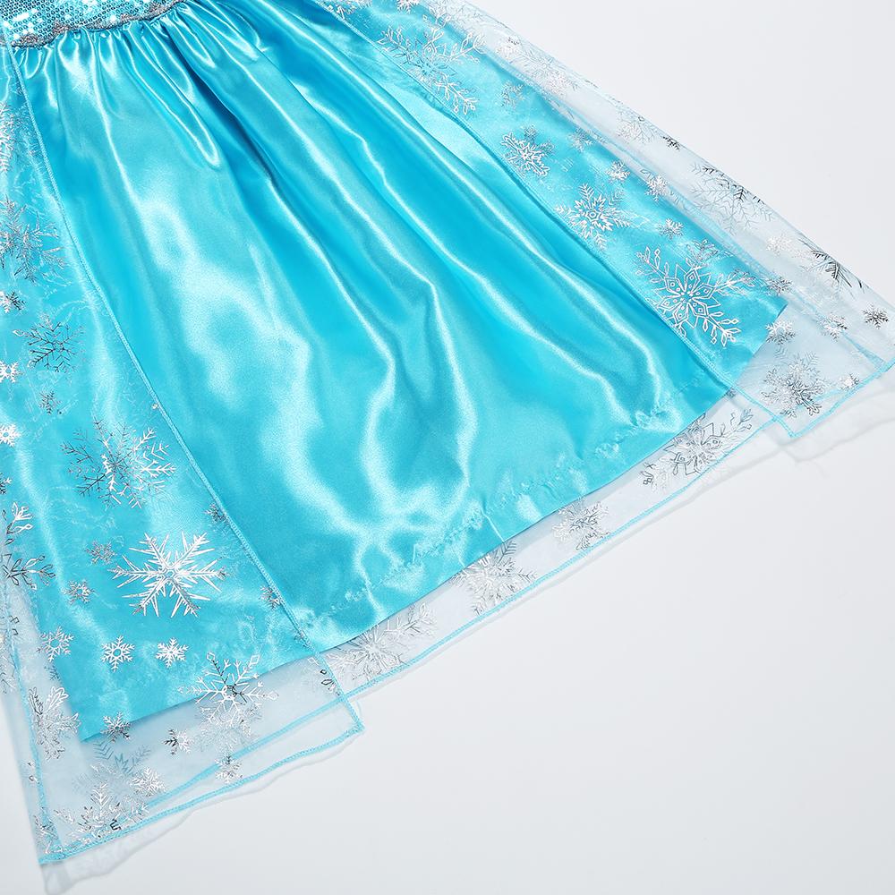 Vestidos Snow Queen Princess Dress Girls Costume Halloween Kids Role-play Carnival Children Birthday Party Dress