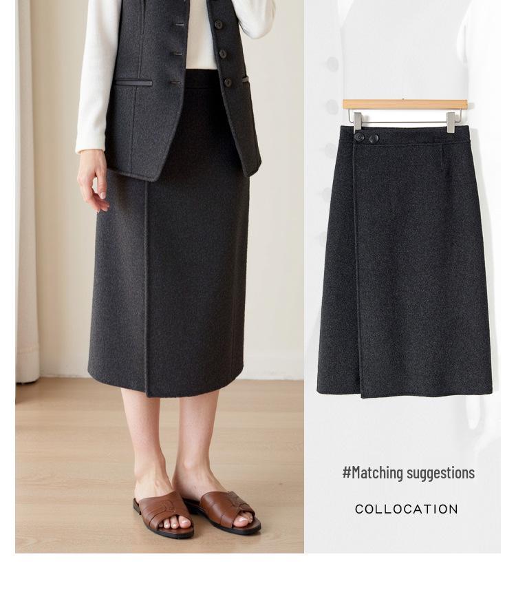 Women's V-neck Wool Melton Lambswool Waistcoat - Autumn/Winter Old Money Style