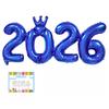 2026 Crown Number Foil Balloons for New Year Eve Party Decoration Supplies Navidad Christmas 2025 Photo Props Gifts