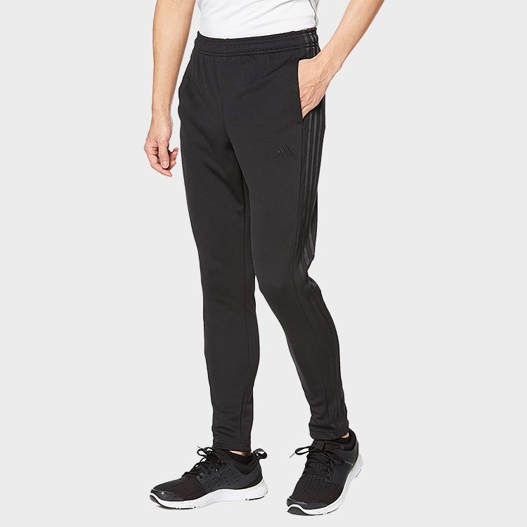 Adidas Sports Training Knitted Pants With Three Stripes Men Bottoms Black FM5359