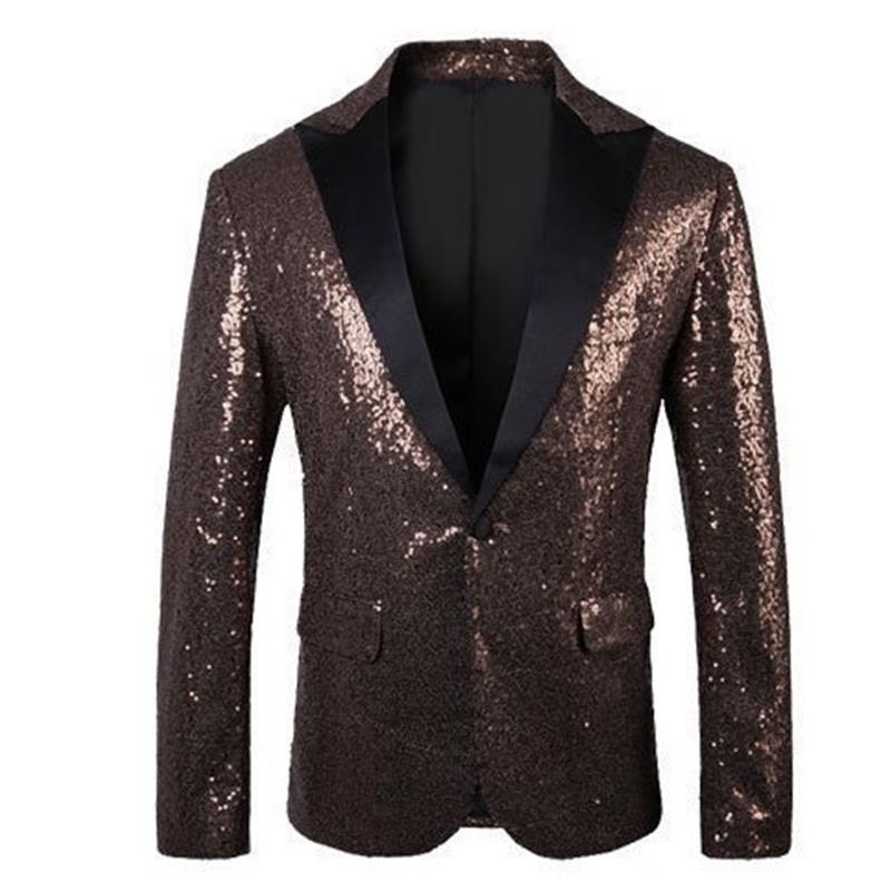 Europe And The United States Performance Dress Gold Sequins Suit Suit Nightclub Men's Host Emcee Studio Jacket