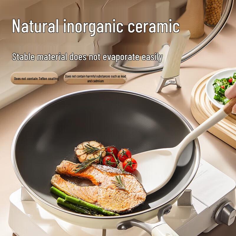 Chuidahuang 30cm Titanium Shield Non-Stick Stir-Fry Wok