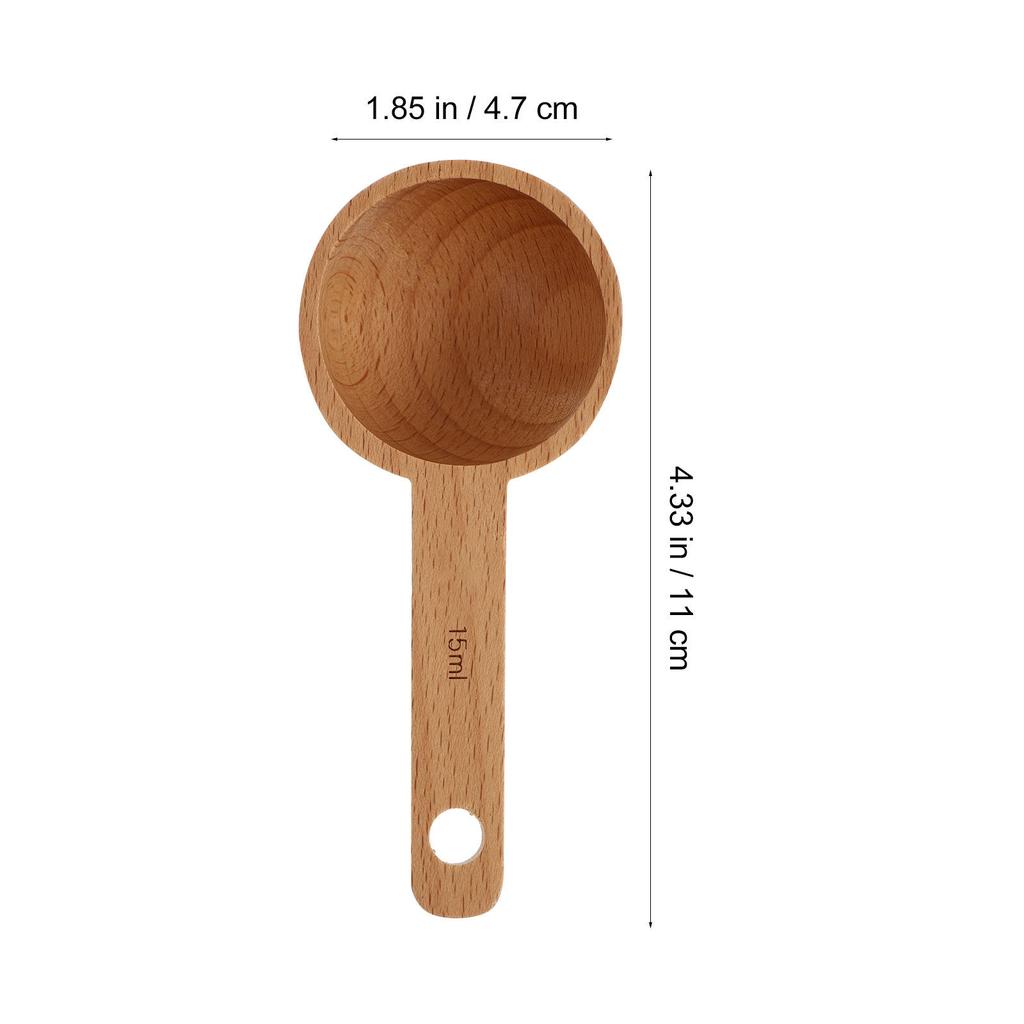 Wooden Measuring Spoon Coffee Bean Scoop Kitchen Tool Powder Condiment Simple Practical Long Lasting Home