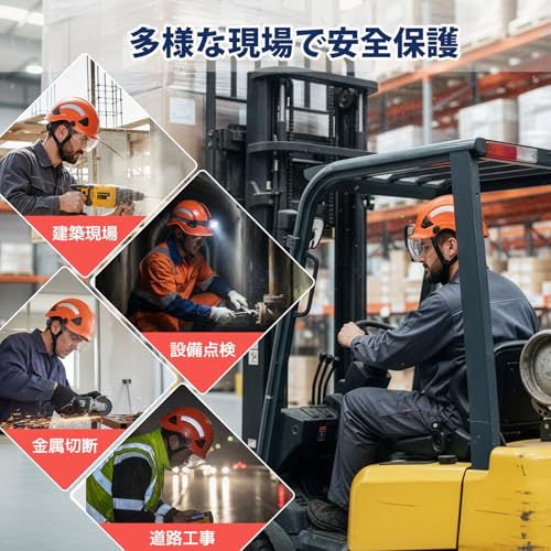 GUARDLEAD Work Helmet with Shield, Construction Safety Helmet with Vents, Stylish Design, EN397 Standard Compliant, Head Circumference 53-64cm, Unisex
