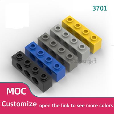 100 Stück MOC Technische Teile Partikel Dicke Bausteine 3701 1x4 mit 3 Löchern Perforiert 3701 Steine Zusammenbauten Balken Kinderspielzeug