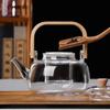 High Temp Resistant Glass Teapot with Bamboo Handle for Boiling Water & Brewing Tea - Complete Tea Set