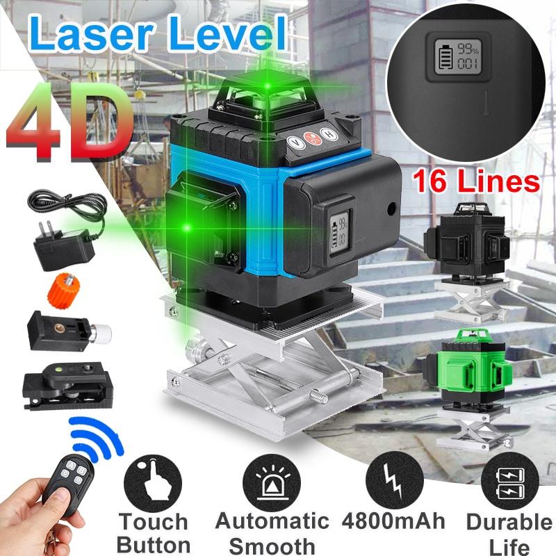 

4D Лазерный уровень 16 зеленых линий Самовыравнивающийся 360 Горизонтальный и вертикальный крест Точность Лазерный луч