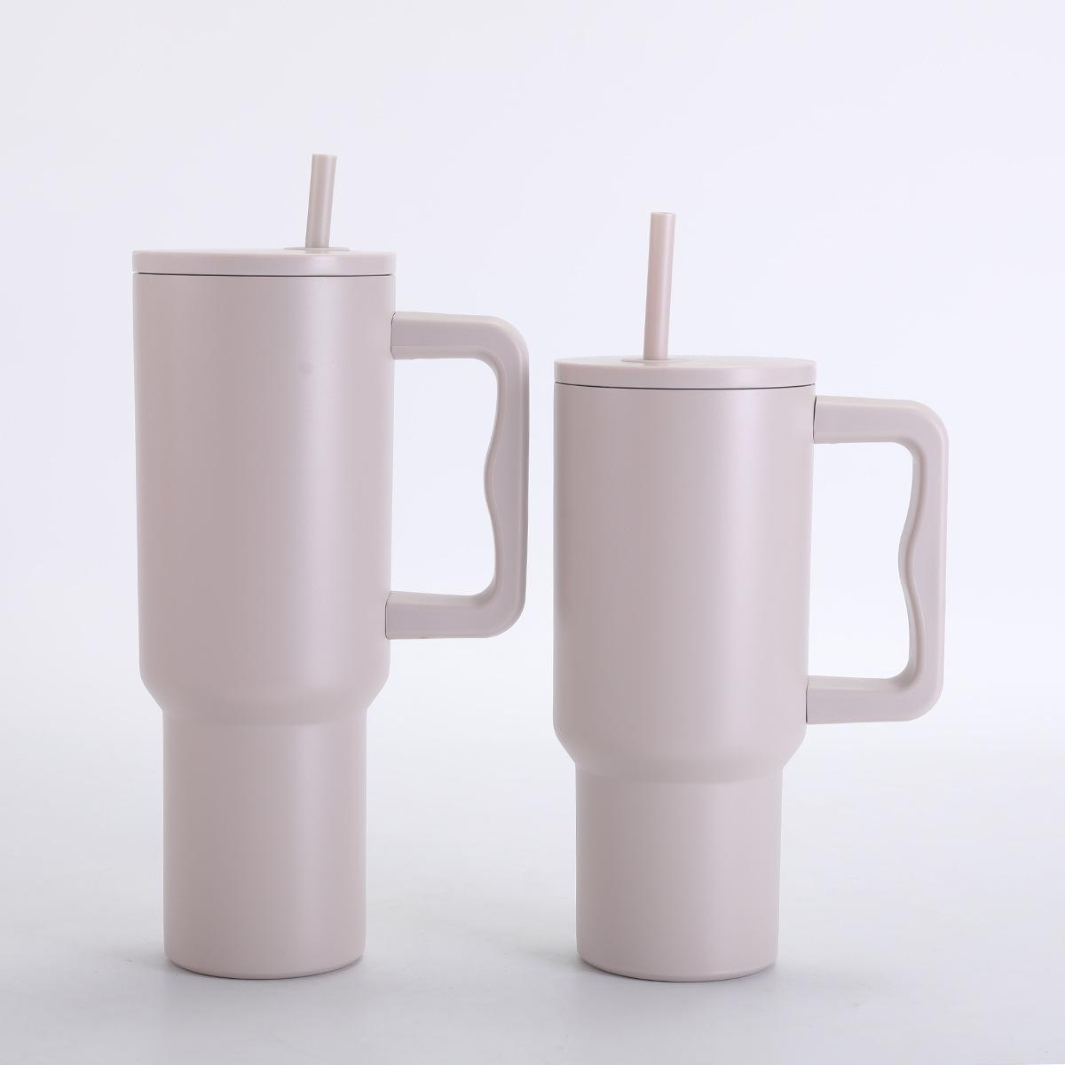 

40oz Insulated Stainless Steel Car Cup with Straw and Handle - Third Generation Ice Cooler for Outdoor Use 900ml