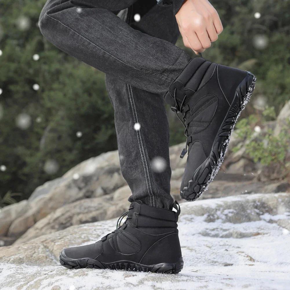 Brand New Winter Boots for Men Women Snow BareFoot Outdoor Non-slip Warm Fur Casual Sneakers Plus Size Ankle Boots Hiking Shoes