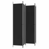 4 Piece Black Folding Screen 200 x 220 cm Fabric