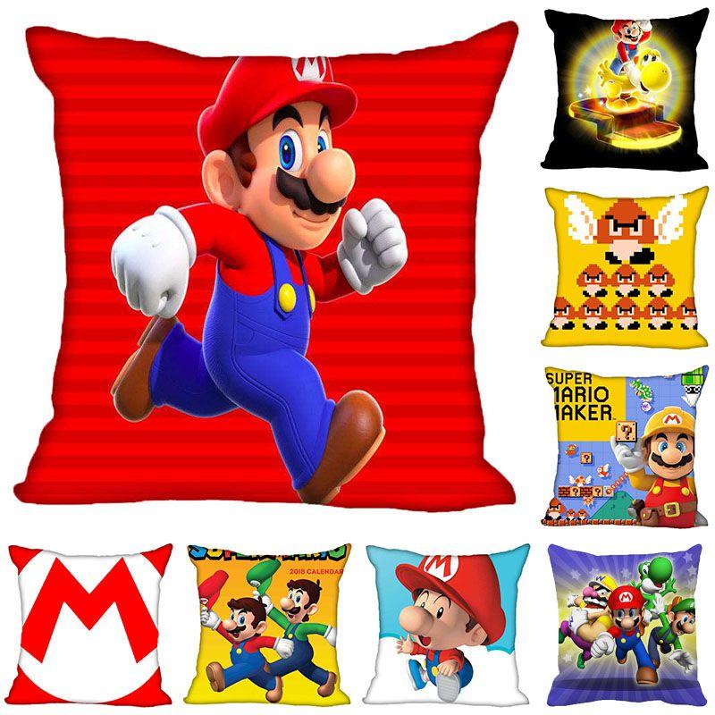 Game Super Funny Mario Printed Pillowcase Cushion Cover Sofa Car Bed Sofa Decor