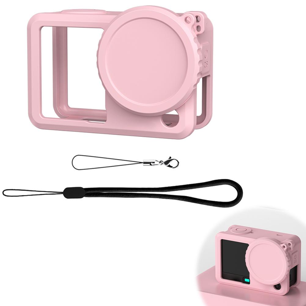 

Solid Color Soft Silicone Protective Case Anti-Lost Lanyard For DJI Action 6 Lens Cap Full Protector Cover Camera Accessories