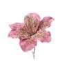 19cm Artificial Poinsettia Glitter Flower Glitter Sequin Fake Christmas Flowers Flannel Simulation 3D Simulation Flower