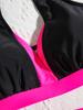 Bikini Sexy de Dos Piezas con Bloques de Color, Escote Halter y Cintura Alta Elegante Traje de Baño para Mujer
