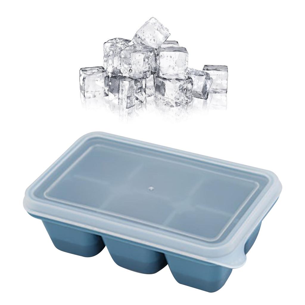 Trays Multipurpose 6 Grids Reusable Leakage Proof Easy Release Soft Bottom Silicone   Molds with Removable Lid