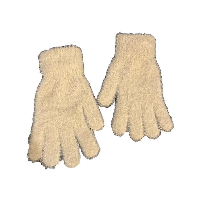 Simple Colorful Thermal Gloves With Faux Fur Lining For Winter Wear