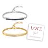 Funkelndes Zirkonia-Stab-Armband aus Edelstahl für Damen und Herren, Valentinstagsgeschenke
