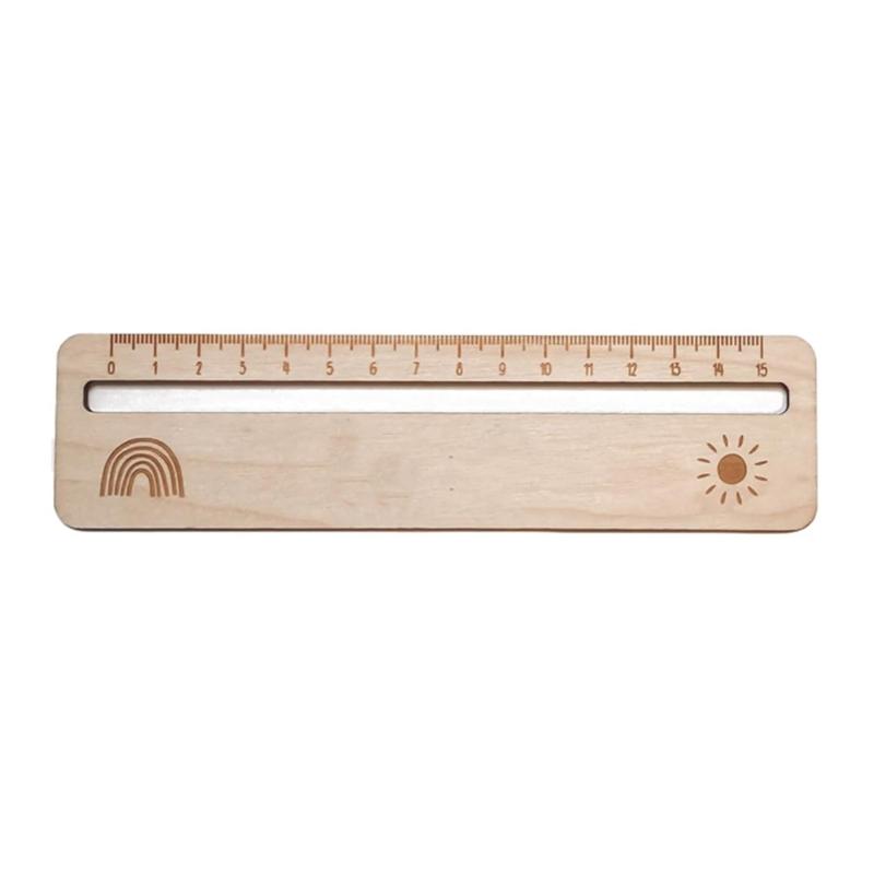 

Children Learning Ruler Wood Reading Ruler Wood Drawing Ruler for Kids Students Reading Measuring Classroom Learning Aid