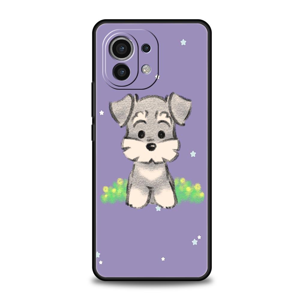 Phone Case For Xiaomi Mi 15 14 14T 13T 12T Pro 12 13 11 Lite 5G 11T X6 X5 Pro Soft TPU Cover Cartoon Schnauzer Dog