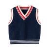 Children's Pullover Sweater for Spring and Autumn, Boys' Pure Cotton Sleeveless Vest, Baby Boy's V-Neck Knitted Vest