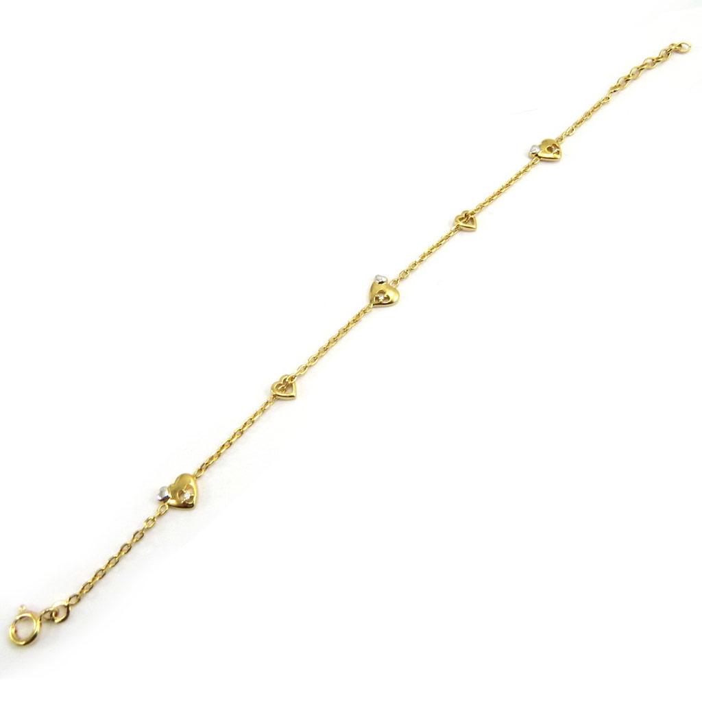 Altesse [G2452] - 2 Tone 'Love' Gold Plated Bracelet