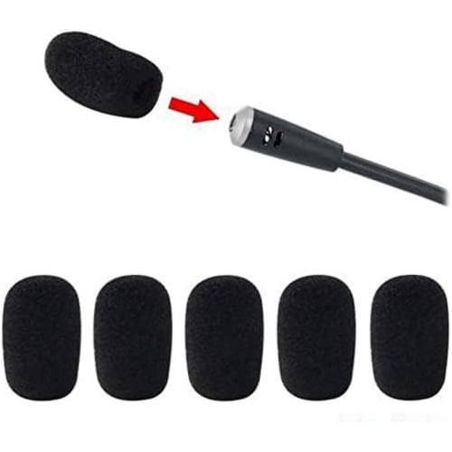 4.8cm Long Headset Intercom Microphone Windshield, Microphone Sponge, 12mm Inner Diameter, High-Density Microphone Sponge, Thick Sponge Microphone Win