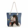 Flower Woman Print Thick Rope Single-shoulder Beach Bag 7213