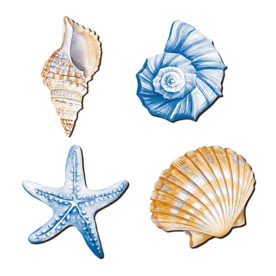 Marine Wall Decoration Wooden Board Hanging Coastal Conch Shell Unique Mediterranean
