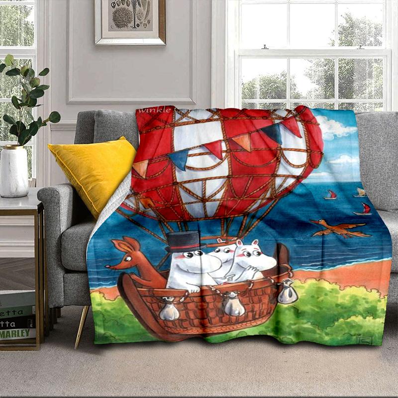 white hippo Fishing Adventure Blanket Flannel Blanket for bed, sofa, Camping, Hiking, Picnic Essentials, gift for family Fan gifts