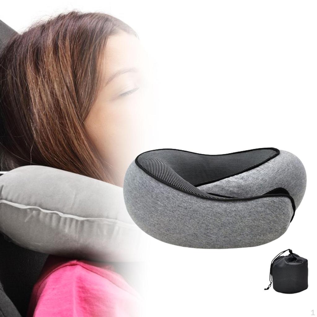 Airplane Travel Pillow Headrest Ergonomic Breathable Foldable U Shaped Soft Neck Support
