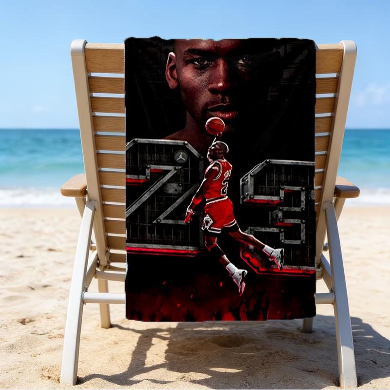 Asciugamano da Spiaggia Michael Basketball - Morbido, Assorbente in Microfibra, Leggero, Ideale per la Spiaggia, Feste, Viaggi, Campeggio regali per tifosi
