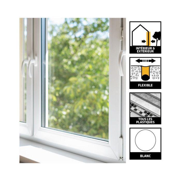 Mastic-colle pvc - sika - 651294 - haute résistance - intérieur et extérieur - 290ml